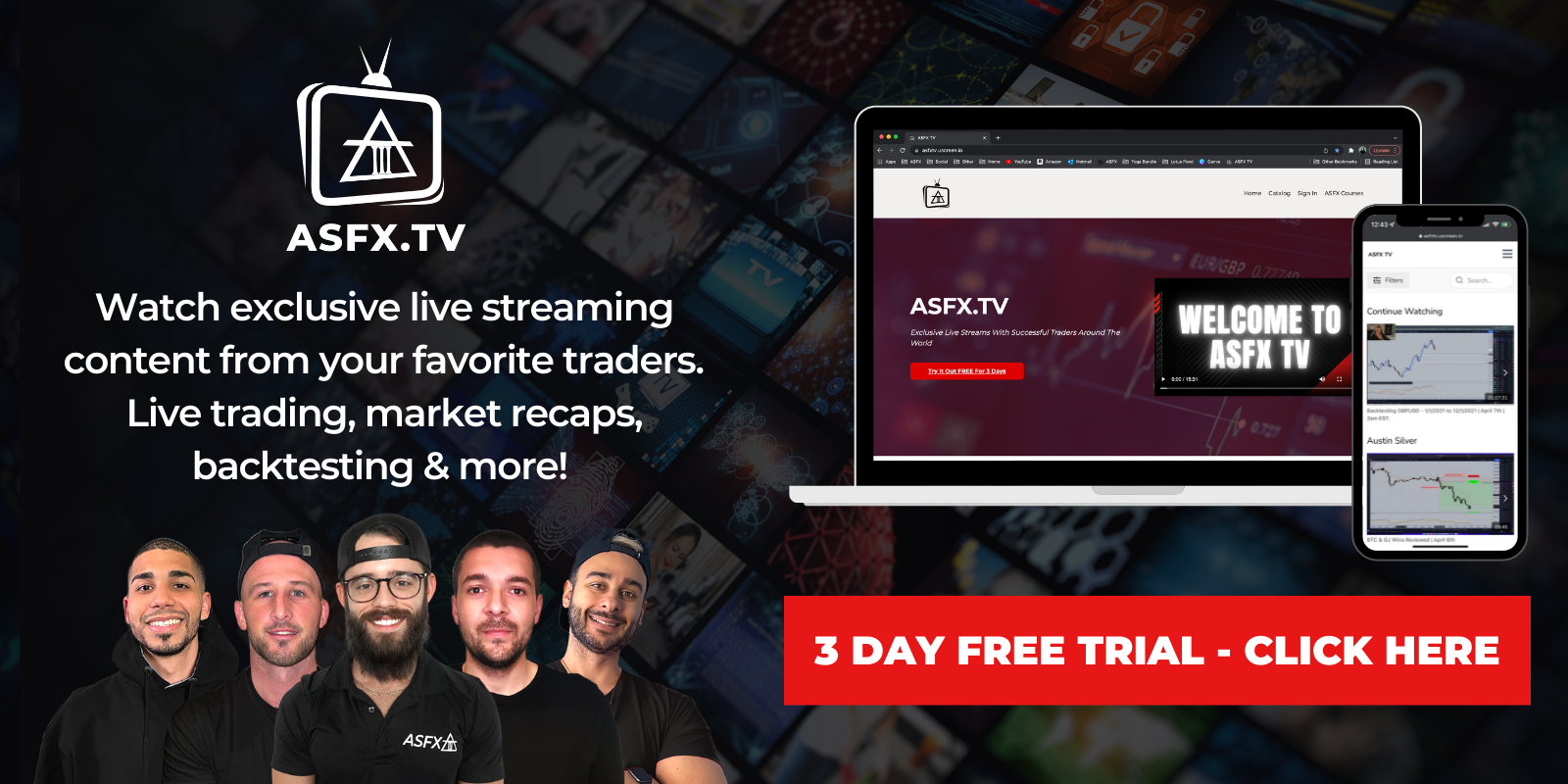 ASFX Tv exclusive live streaming - 3 day free trial